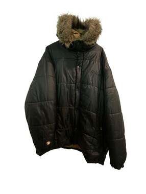 G-Unit Vintage 50 Cent Men's Fur Hooded Puffer Black Jacket